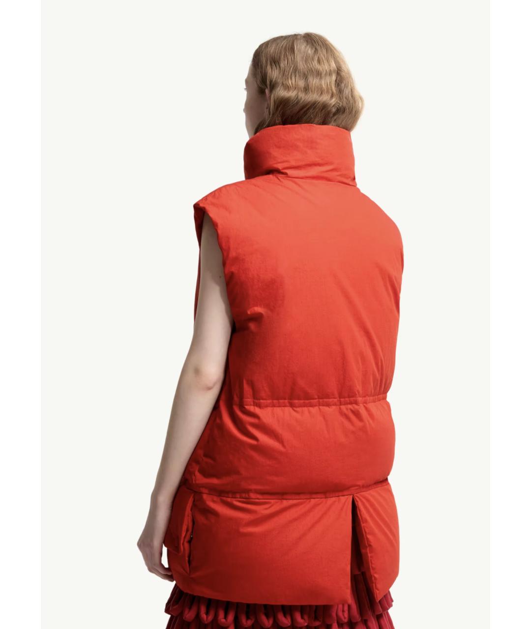 MONCLER Красный хлопковый жилет, фото 5