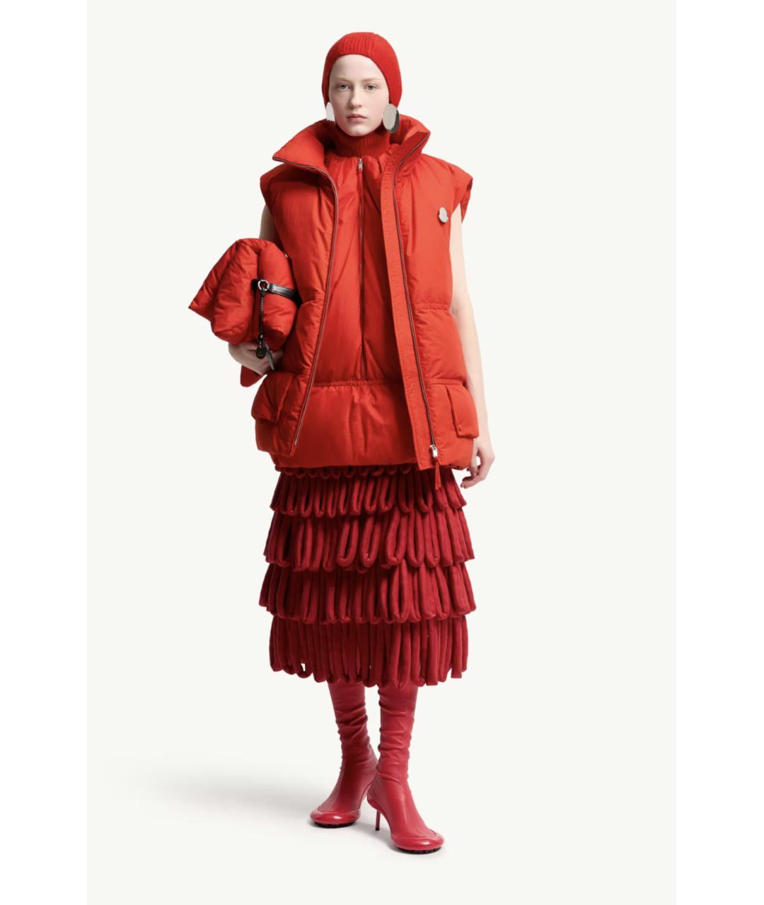 MONCLER Красный хлопковый жилет, фото 2