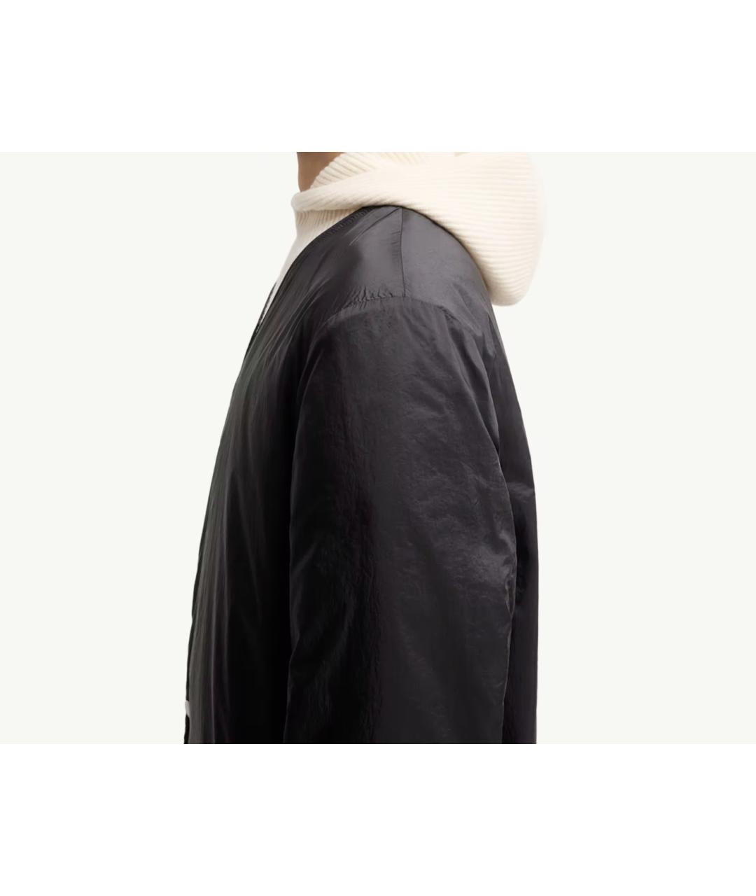 MONCLER Темно-синее шерстяное пальто, фото 4