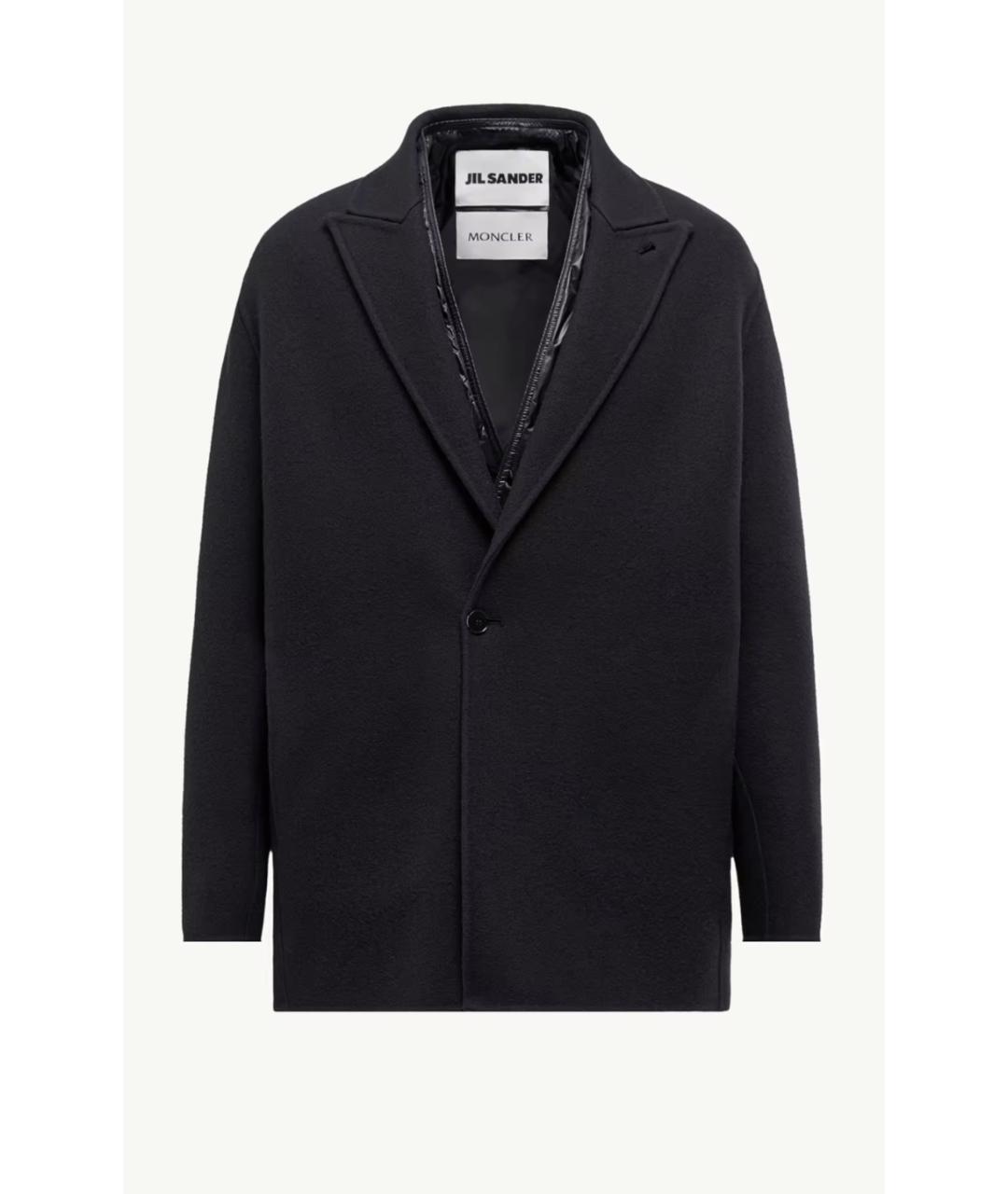 MONCLER Темно-синее шерстяное пальто, фото 6