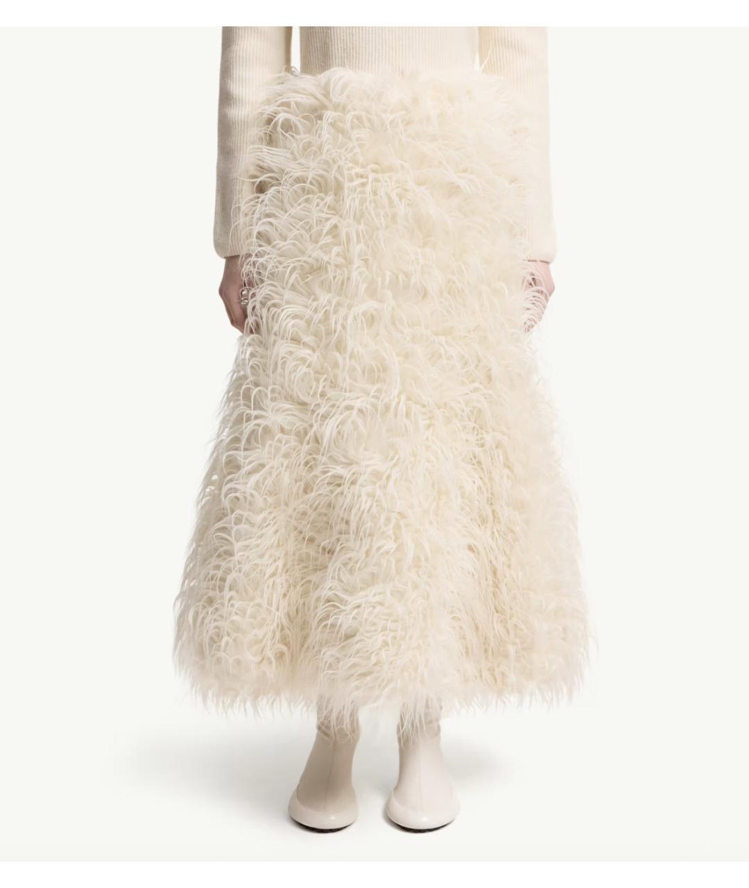 MONCLER Бежевая шерстяная юбка макси, фото 2