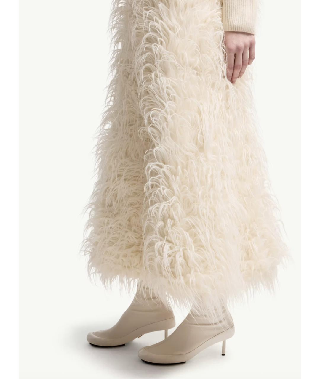 MONCLER Бежевая шерстяная юбка макси, фото 3