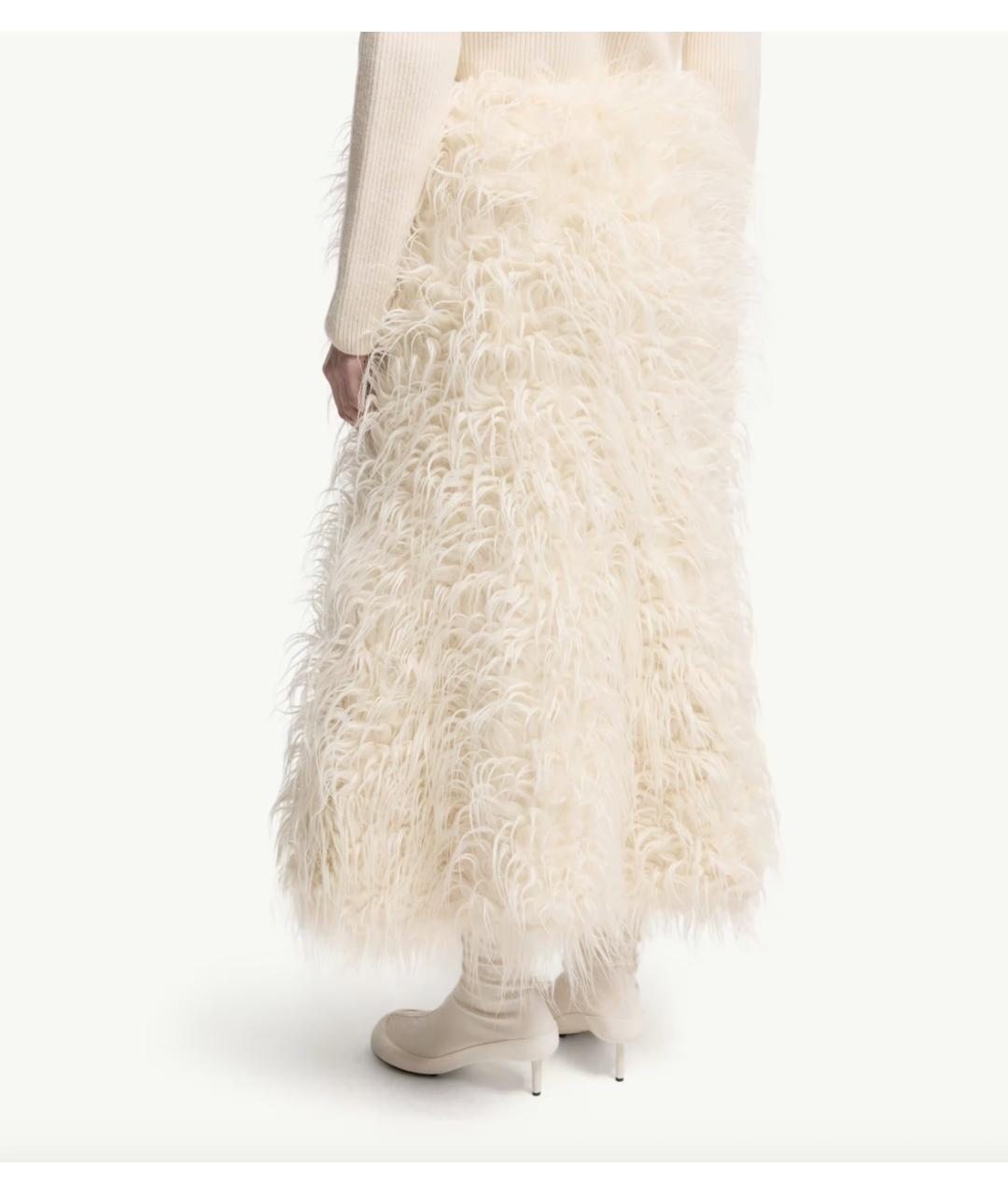 MONCLER Бежевая шерстяная юбка макси, фото 4