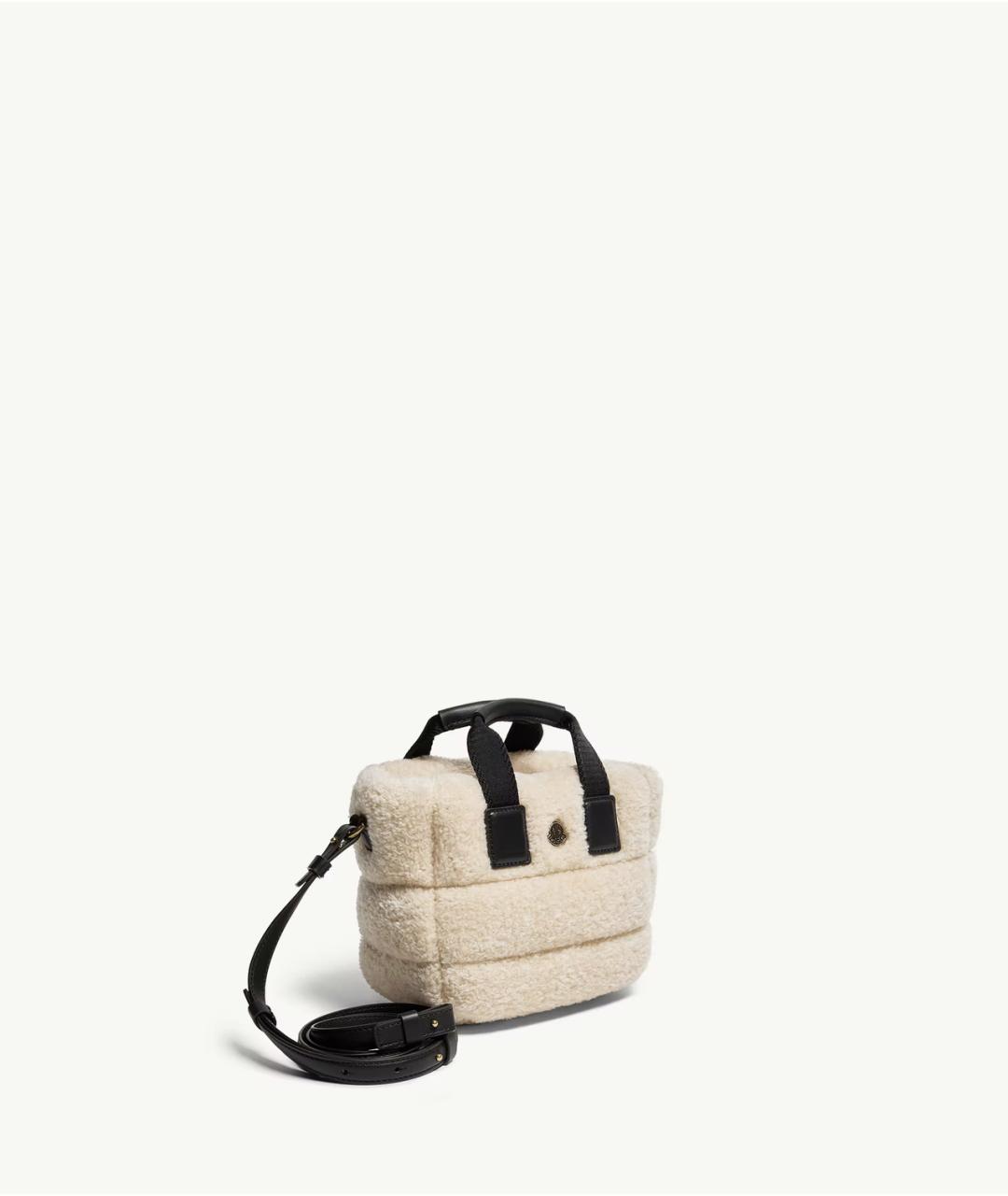 MONCLER Бежевая синтетическая сумка с короткими ручками, фото 2