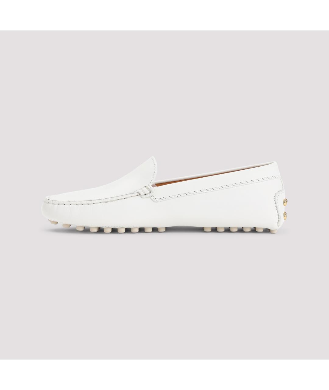 TOD'S Белые кожаные лоферы, фото 2