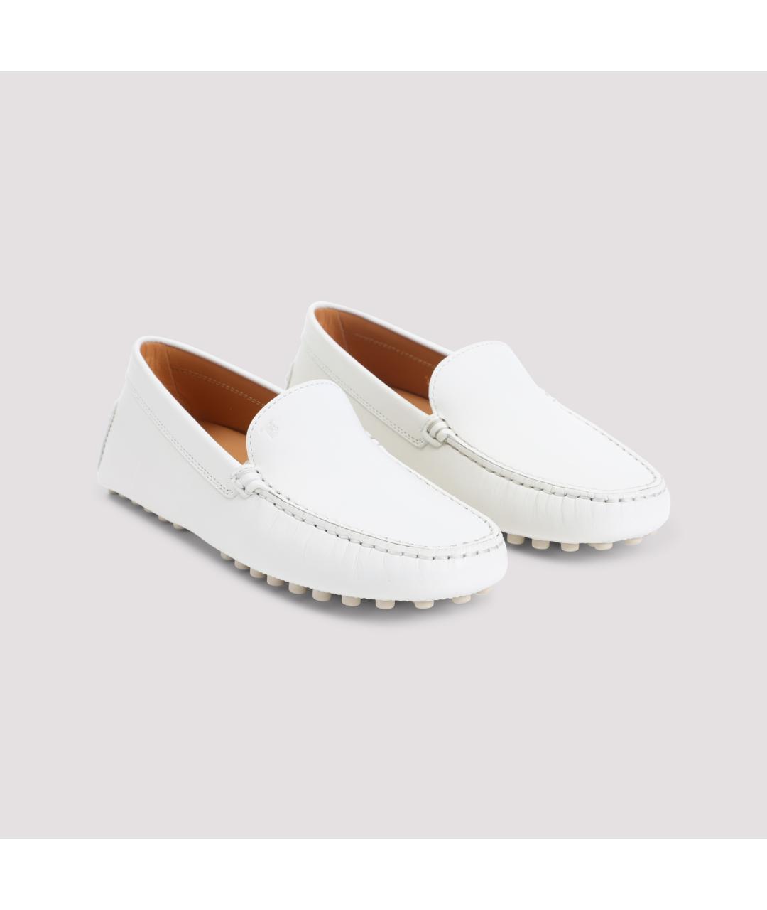 TOD'S Белые кожаные лоферы, фото 3