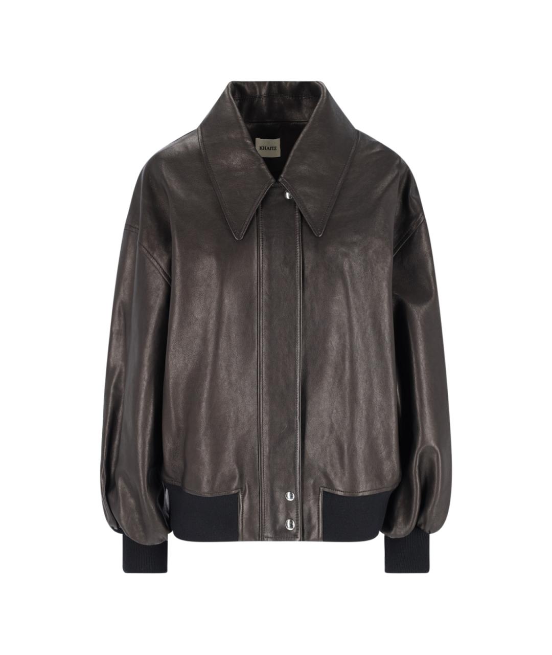 KHAITE Черная кожаная куртка, фото 1