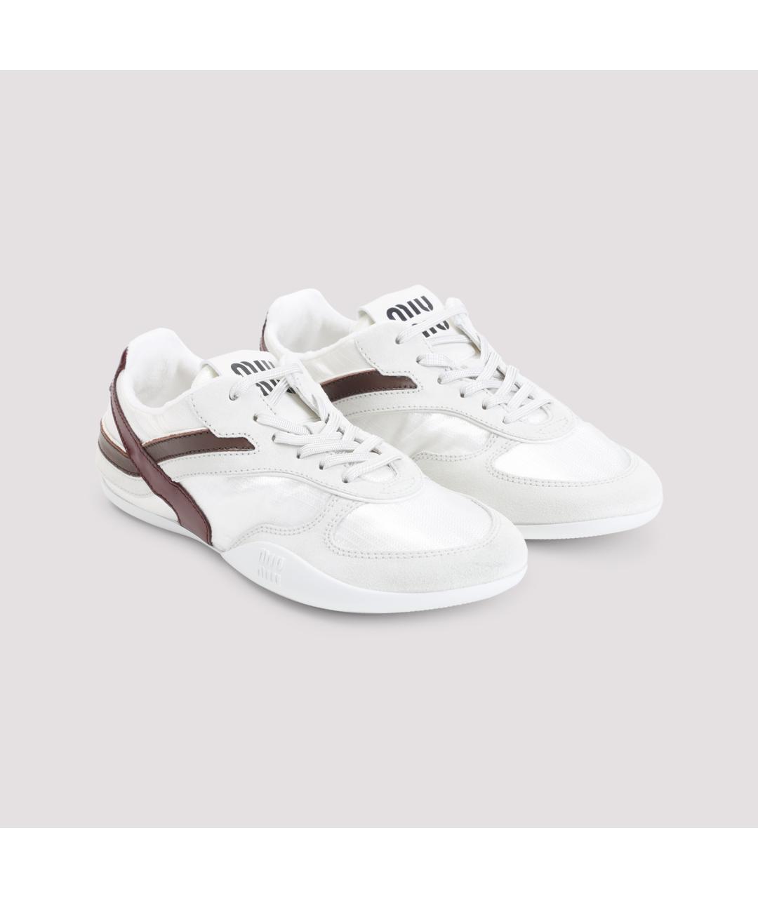 MIU MIU Белые кожаные кроссовки, фото 3