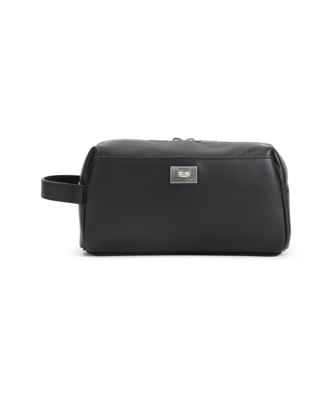 BALENCIAGA Черная кожаная барсетка, фото 1