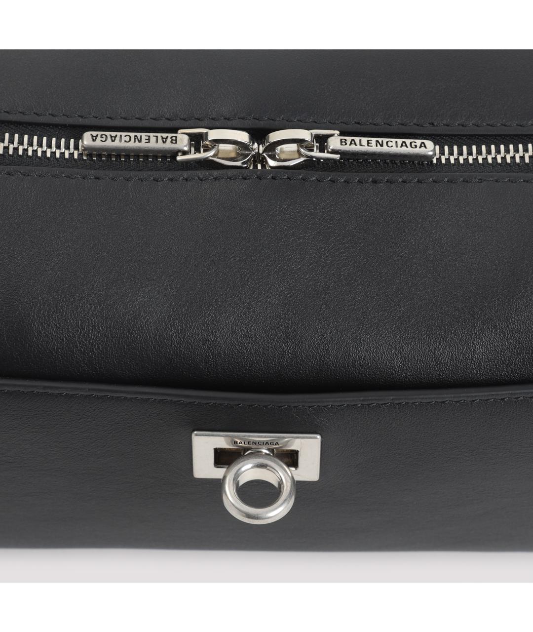 BALENCIAGA Черная кожаная барсетка, фото 3