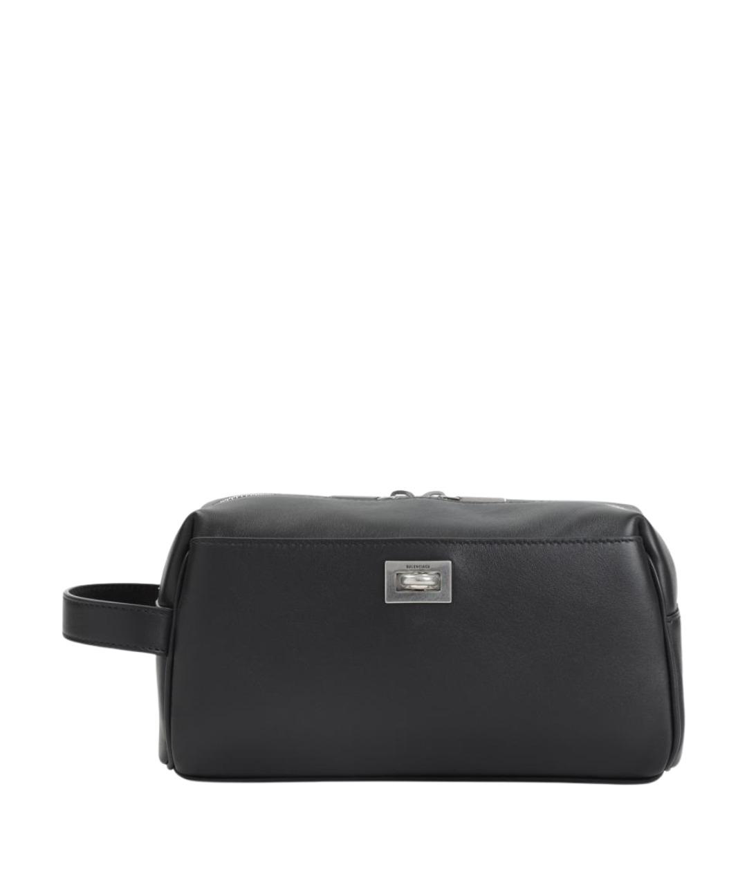 BALENCIAGA Черная кожаная барсетка, фото 1