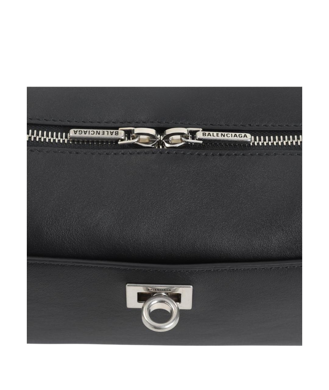 BALENCIAGA Черная кожаная барсетка, фото 3