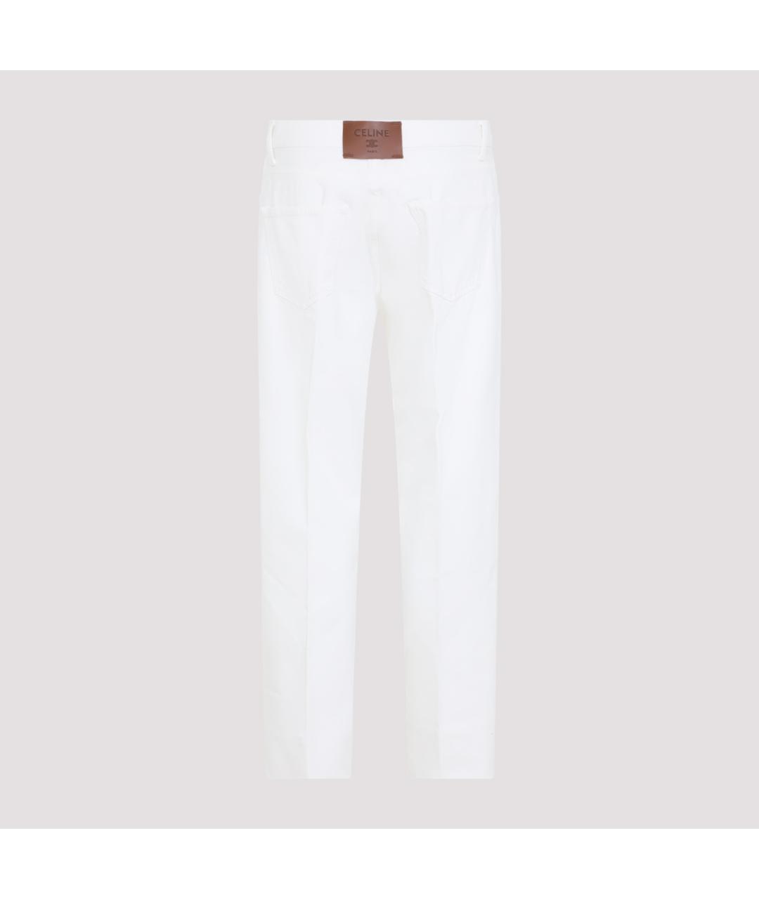 CELINE Белые хлопковые прямые джинсы, фото 2