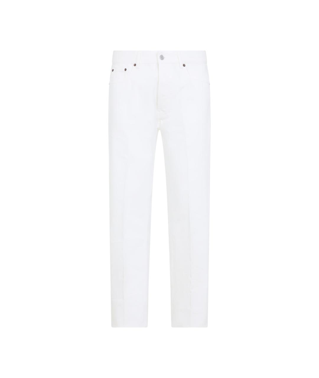 CELINE Белые хлопковые прямые джинсы, фото 1