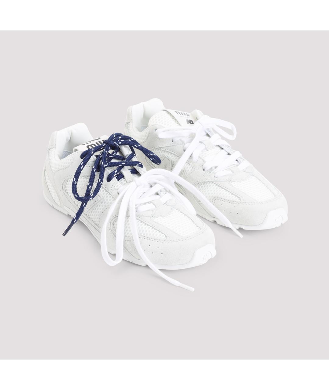 MIU MIU Белые кожаные кроссовки, фото 3