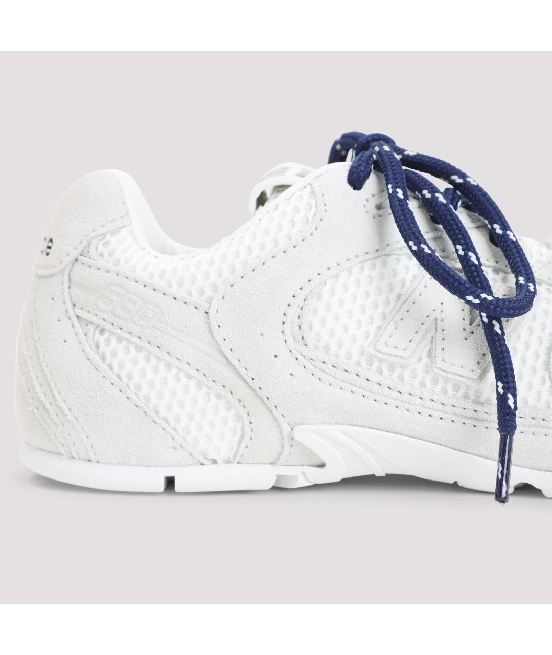 MIU MIU Белые кожаные кроссовки, фото 4