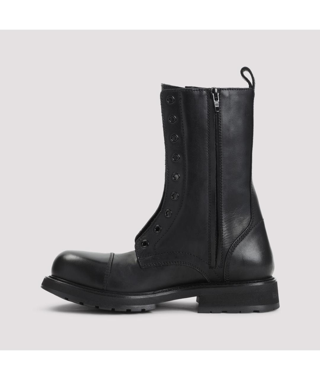 BALENCIAGA Черные кожаные ботинки, фото 2