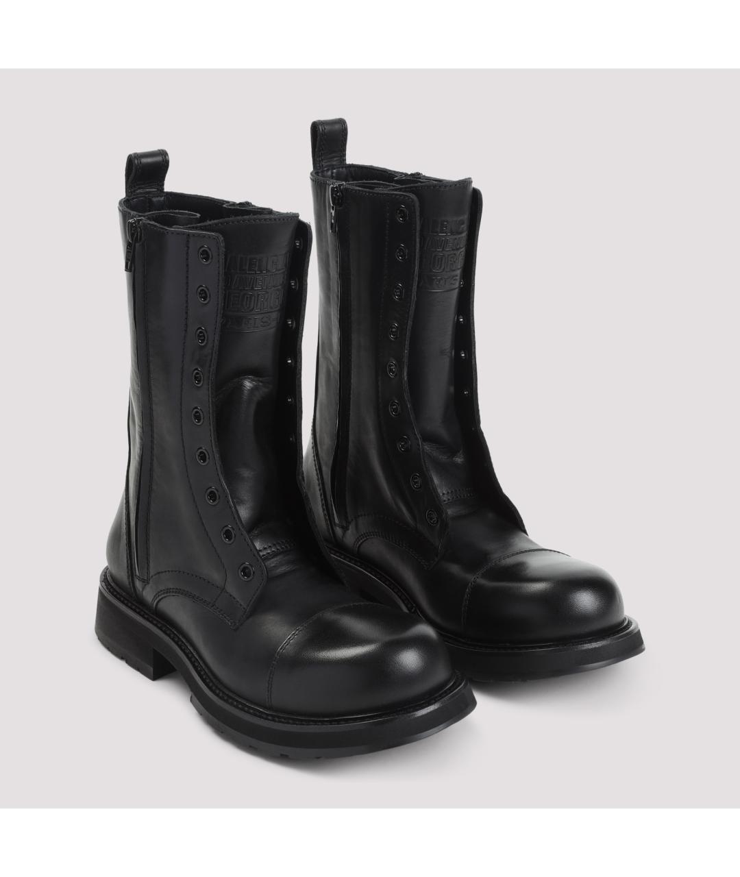 BALENCIAGA Черные кожаные ботинки, фото 3