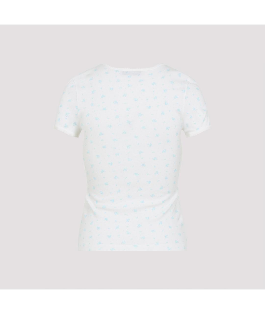 MIU MIU Белая хлопковая футболка, фото 2