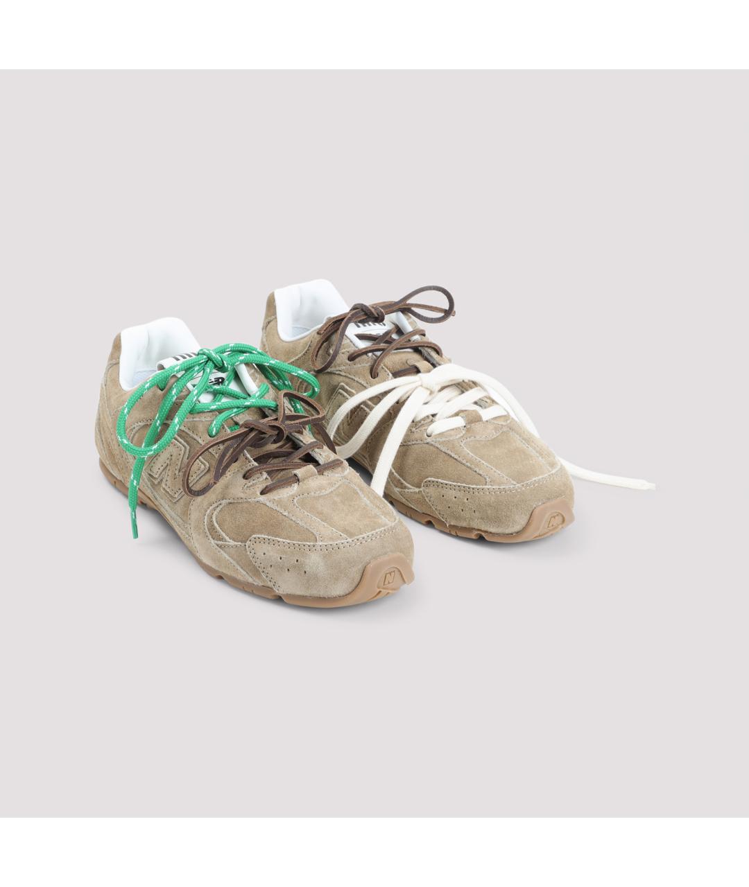 MIU MIU Бежевые кожаные кеды, фото 3