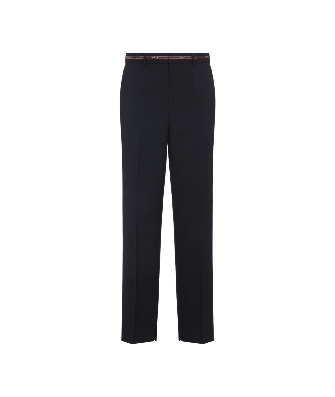 GUCCI Синие шерстяные повседневные брюки, фото 1
