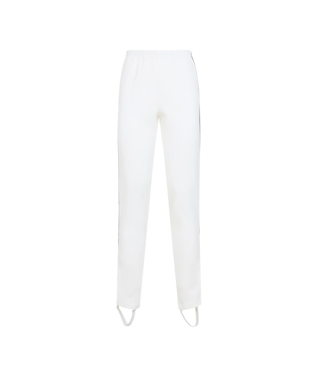 PRADA Белые полиэстеровые прямые брюки, фото 1
