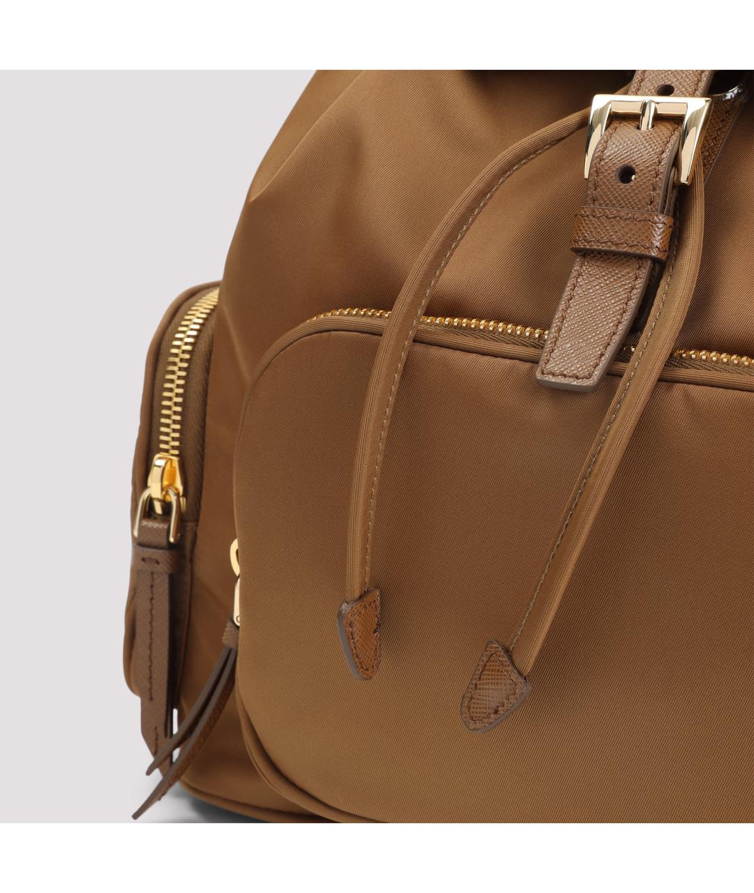 PRADA Коричневый синтетический рюкзак, фото 3