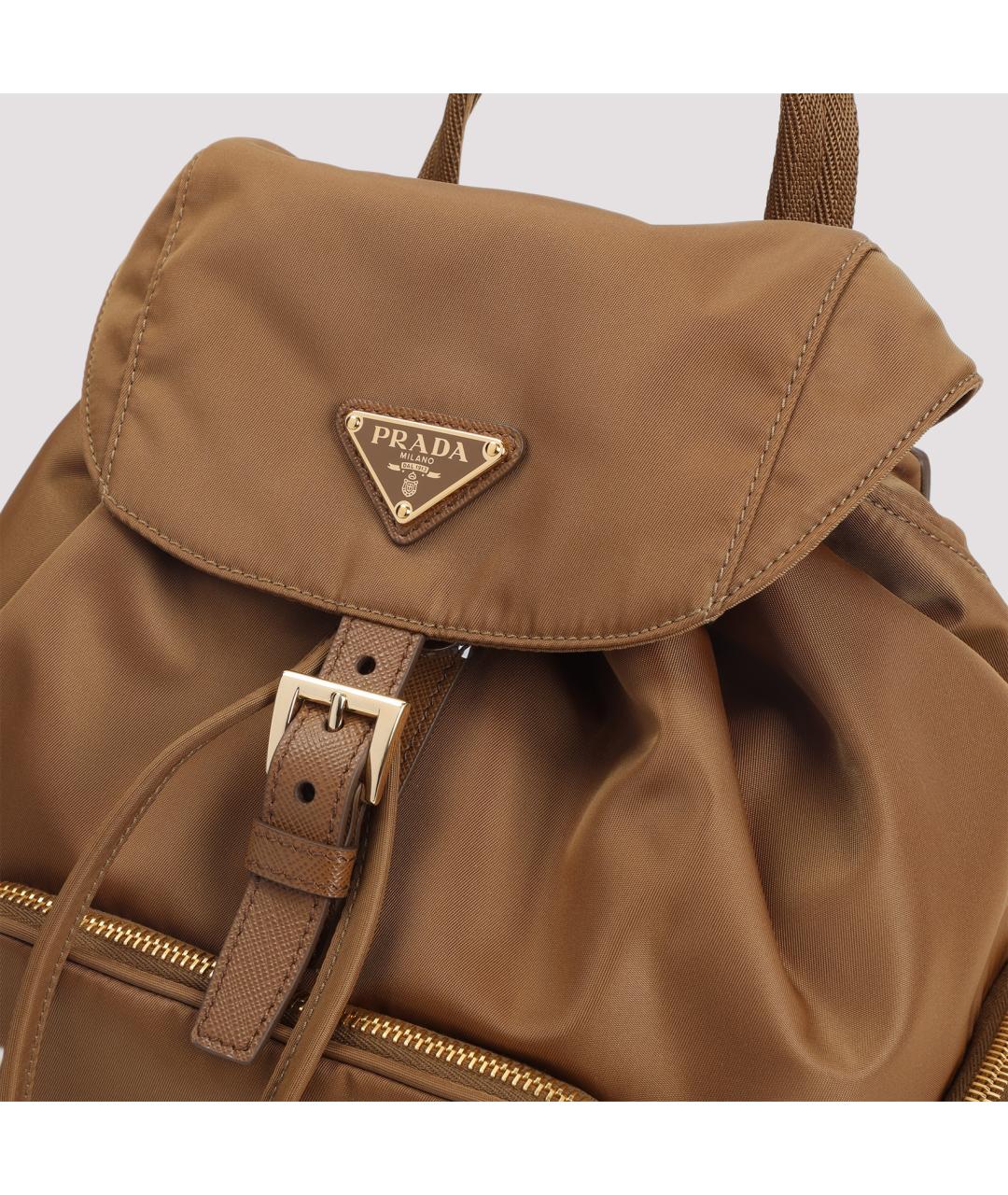 PRADA Коричневый синтетический рюкзак, фото 4