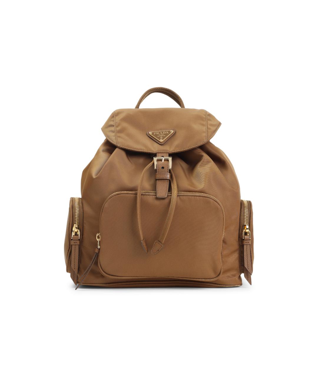 PRADA Коричневый синтетический рюкзак, фото 1