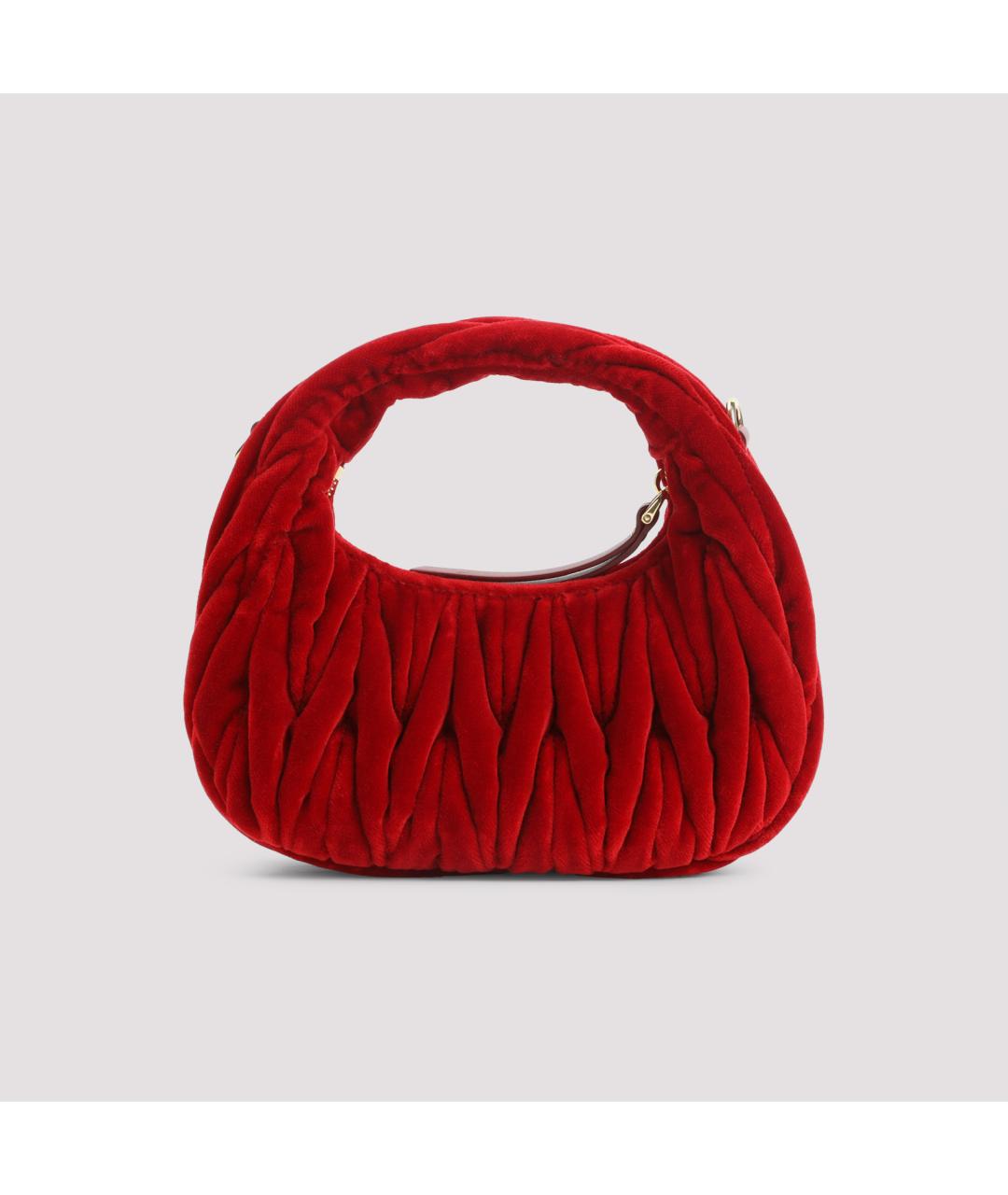 MIU MIU Красная кожаная сумка с короткими ручками, фото 2