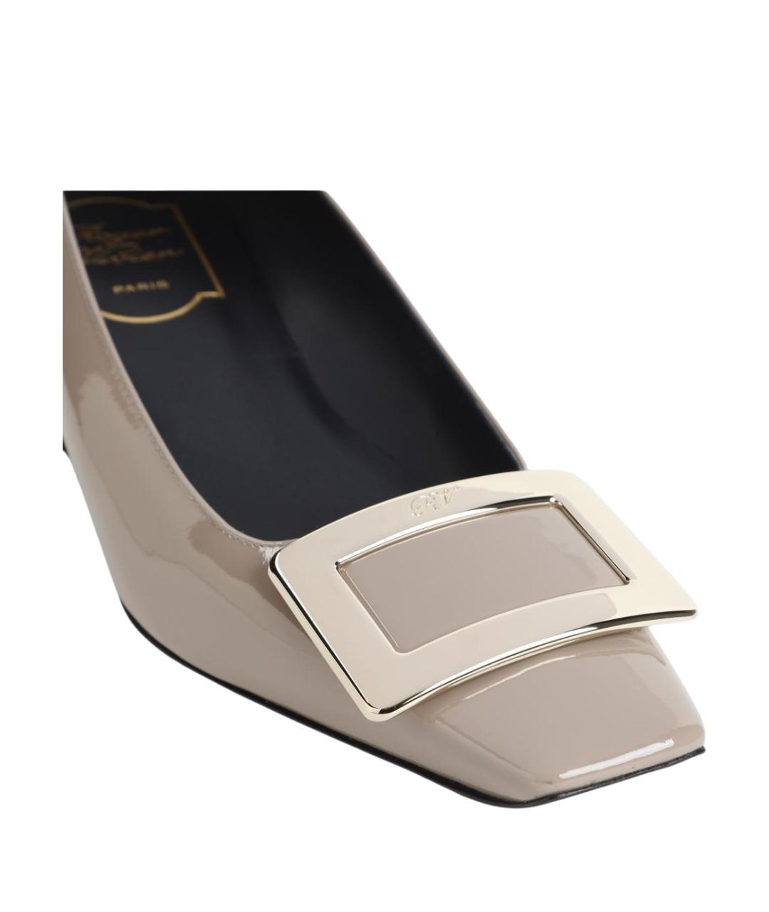 ROGER VIVIER Бежевые кожаные туфли, фото 4