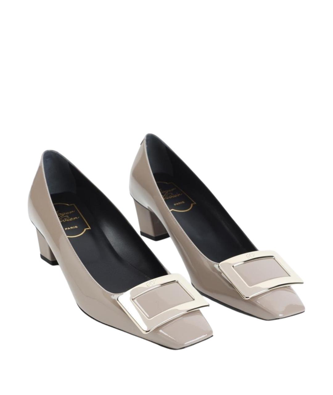 ROGER VIVIER Бежевые кожаные туфли, фото 3
