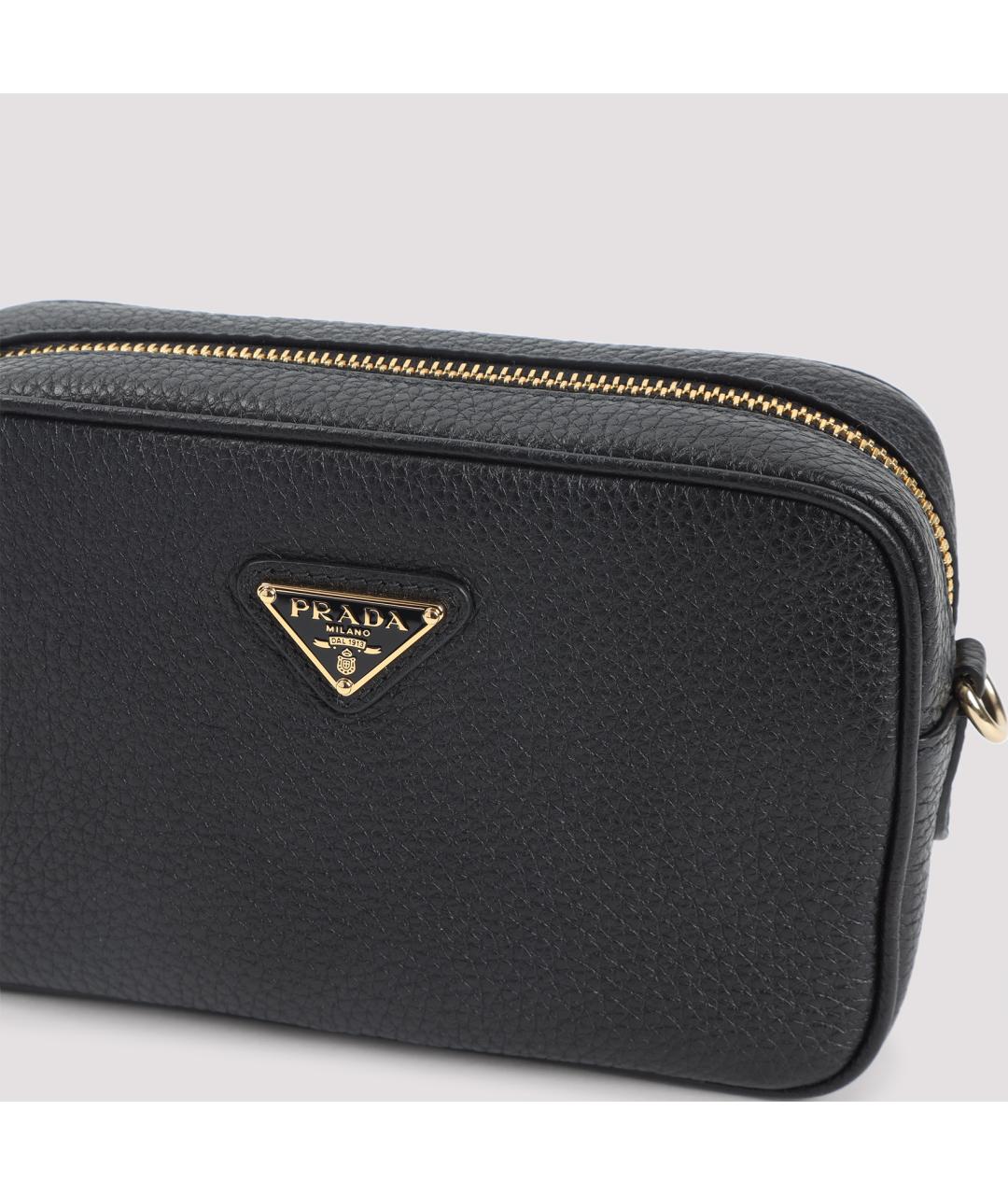PRADA Черная кожаная сумка через плечо, фото 3