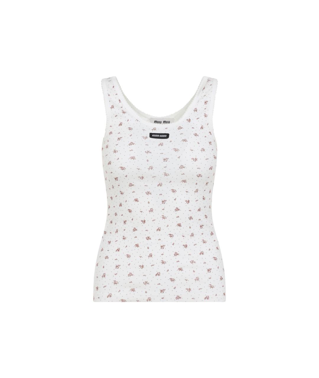 MIU MIU Белая хлопковая майка, фото 1