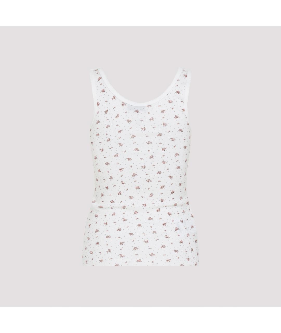 MIU MIU Белая хлопковая майка, фото 2