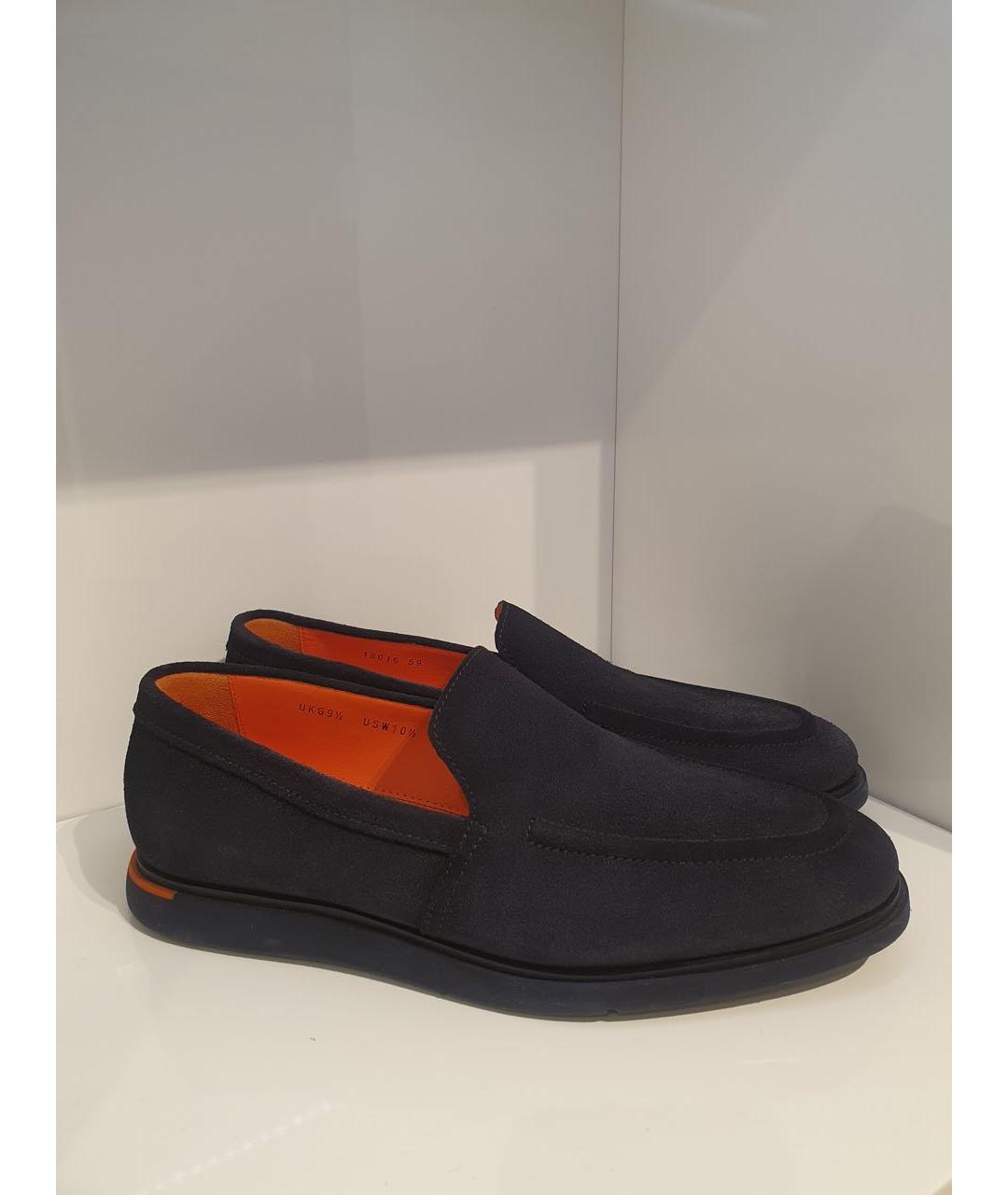 SANTONI Темно-синие замшевые лоферы, фото 3