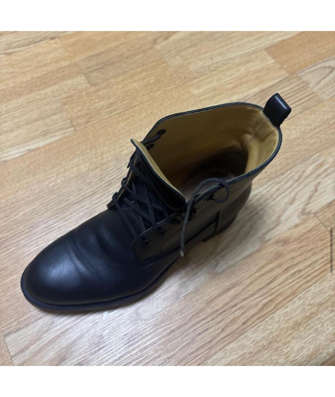 HERMES Черные кожаные ботинки, фото 2