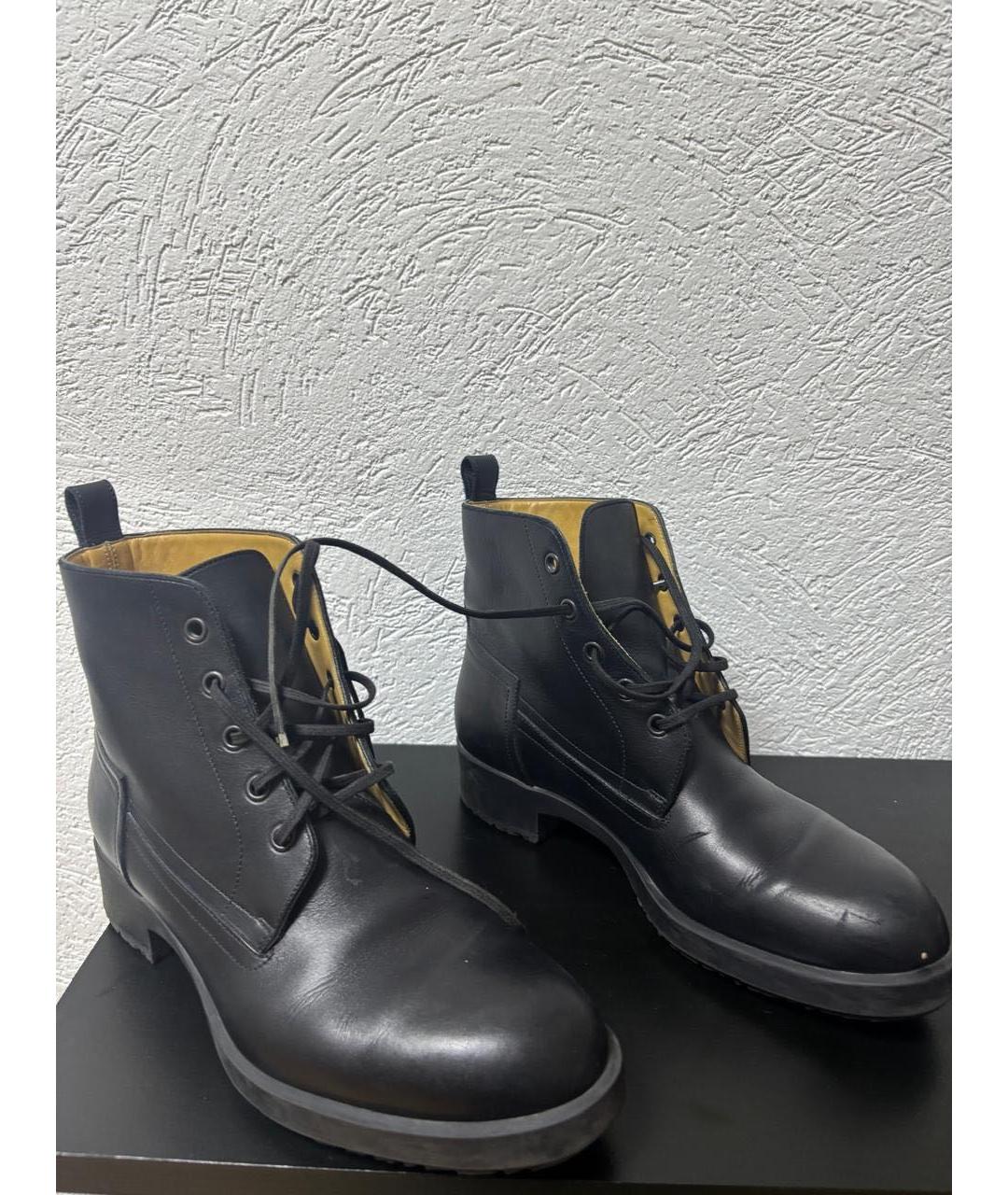 HERMES Черные кожаные ботинки, фото 6