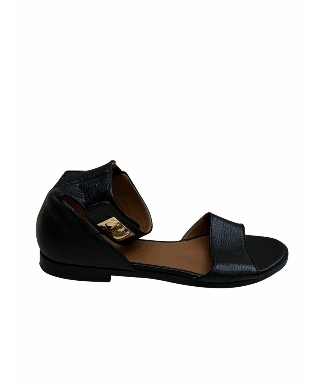 GIVENCHY Черные кожаные сандалии, фото 1