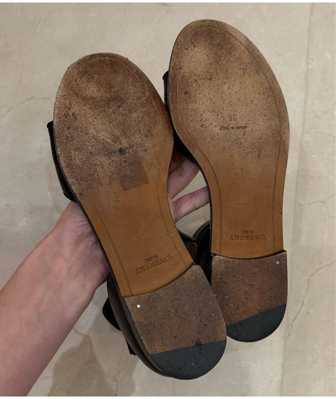 GIVENCHY Черные кожаные сандалии, фото 7