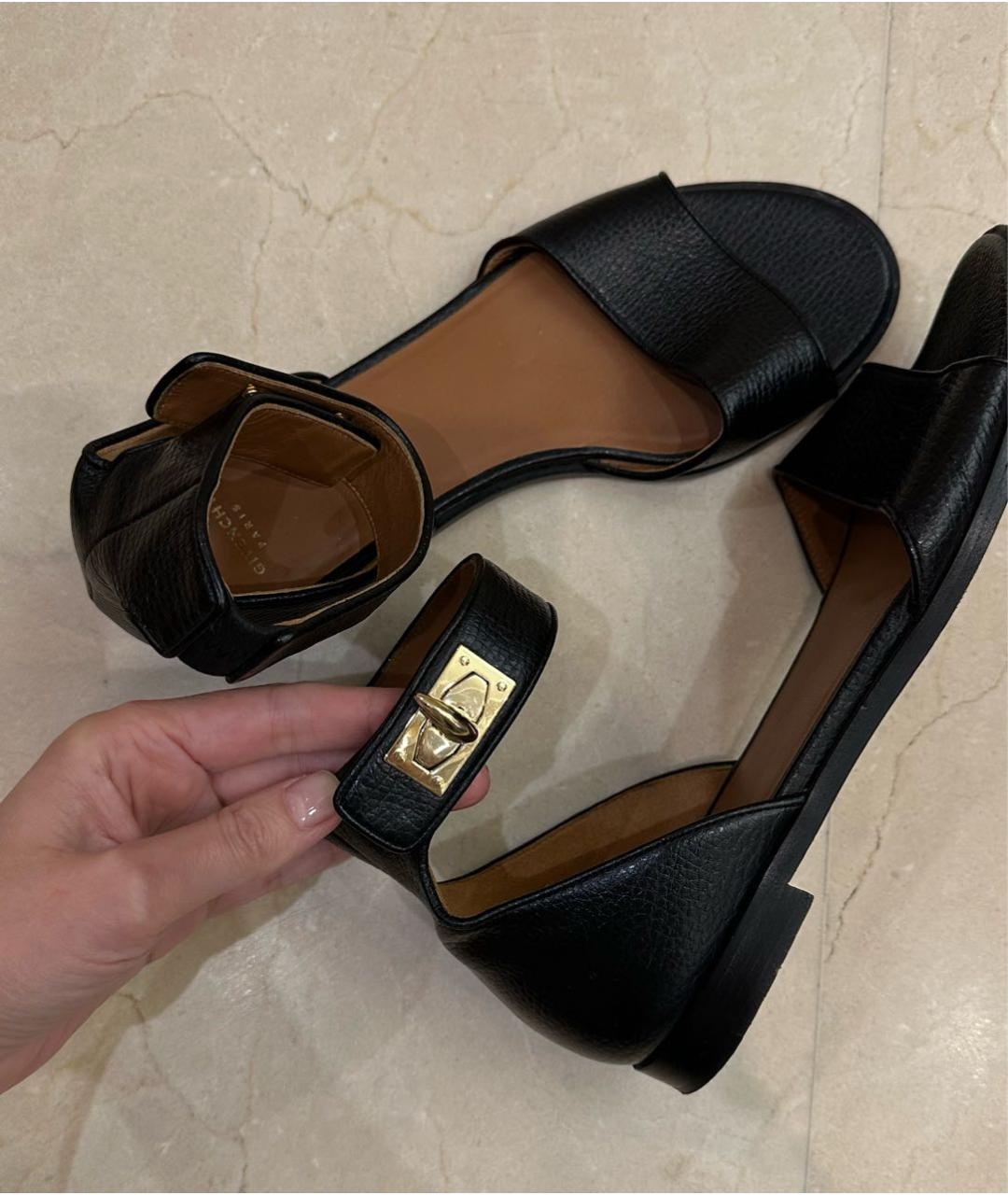 GIVENCHY Черные кожаные сандалии, фото 5