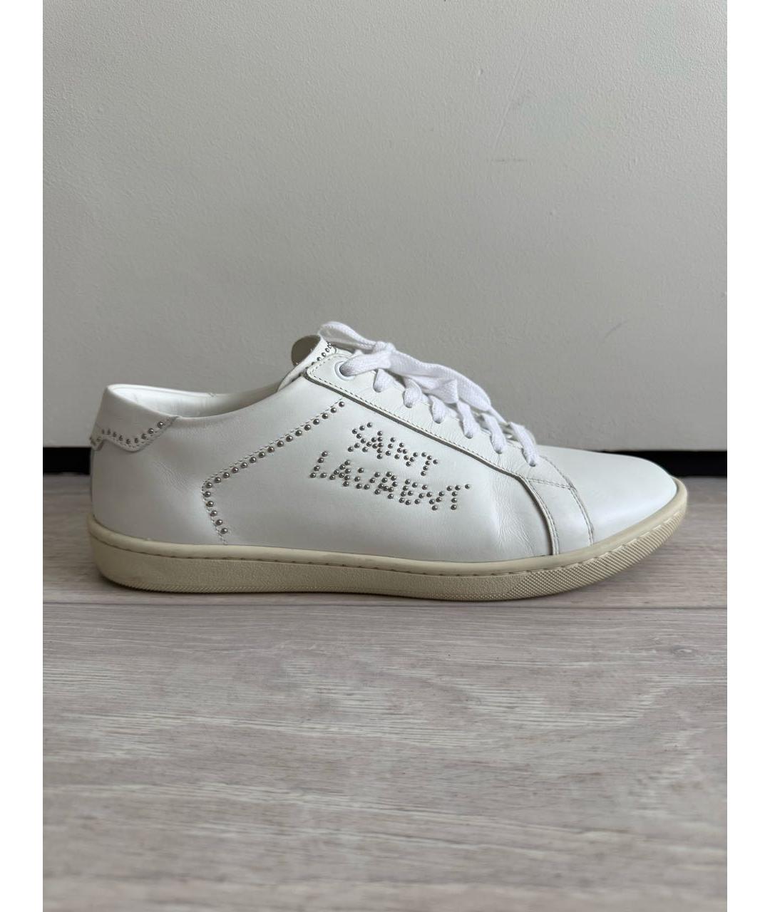 SAINT LAURENT Белые кожаные кеды, фото 6