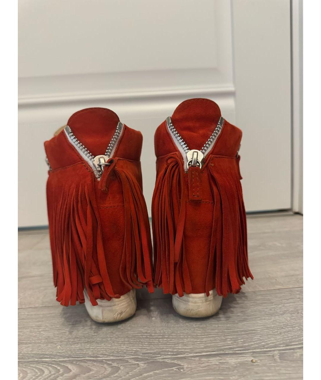 ISABEL MARANT Красные замшевые кеды, фото 3