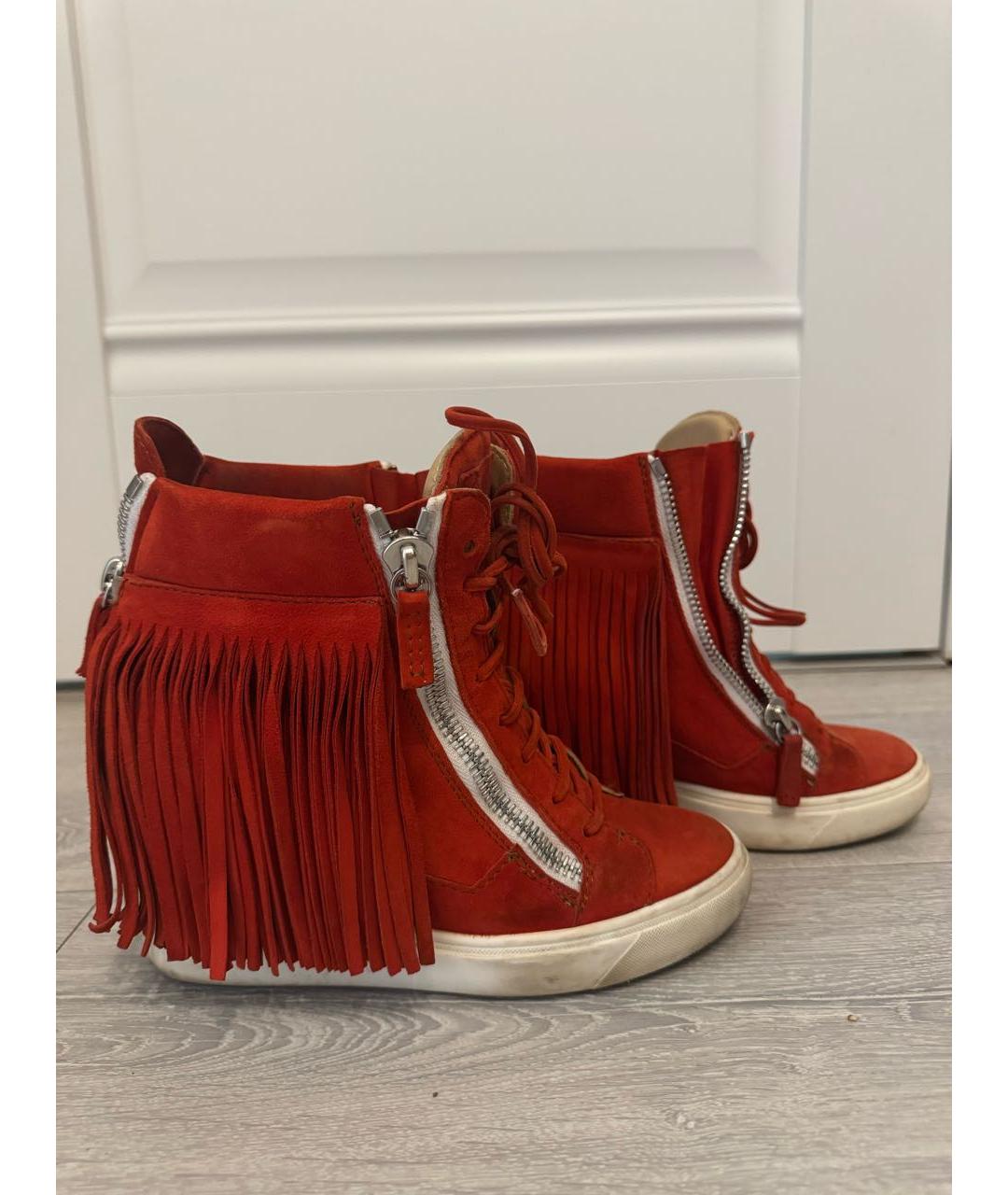 ISABEL MARANT Красные замшевые кеды, фото 6