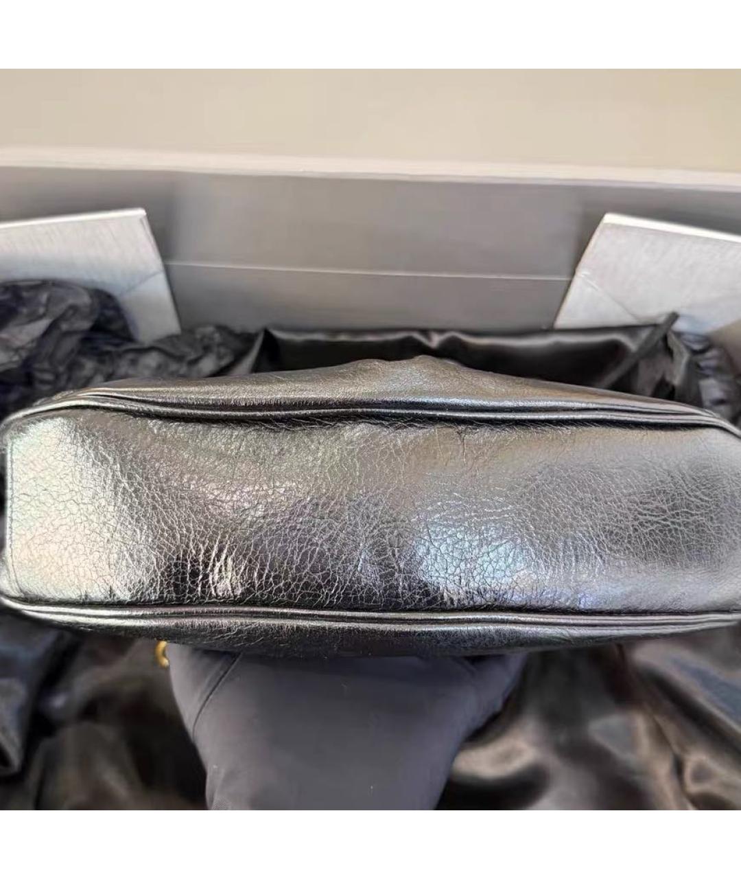 BALENCIAGA Черная кожаная сумка через плечо, фото 5