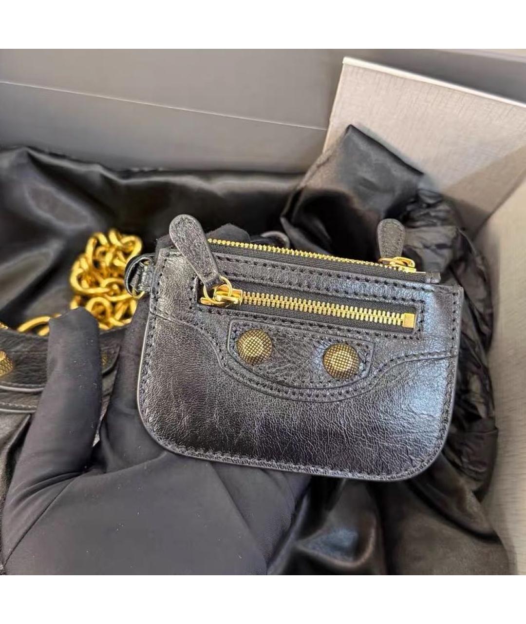 BALENCIAGA Черная кожаная сумка через плечо, фото 7