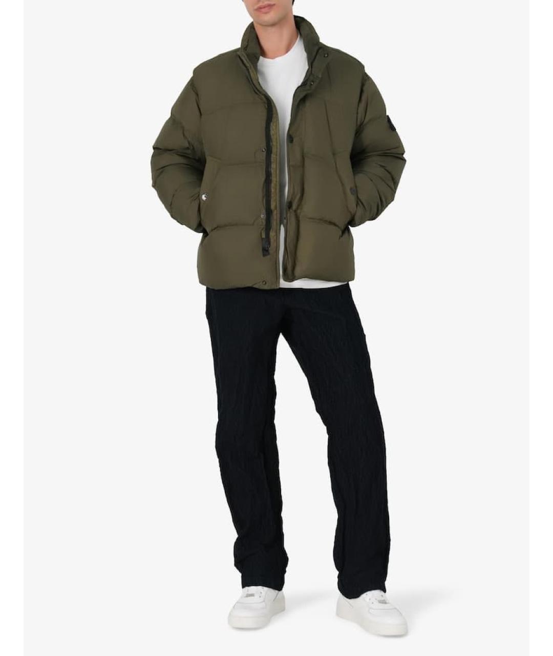STONE ISLAND Хаки полиэстеровый пуховик, фото 4
