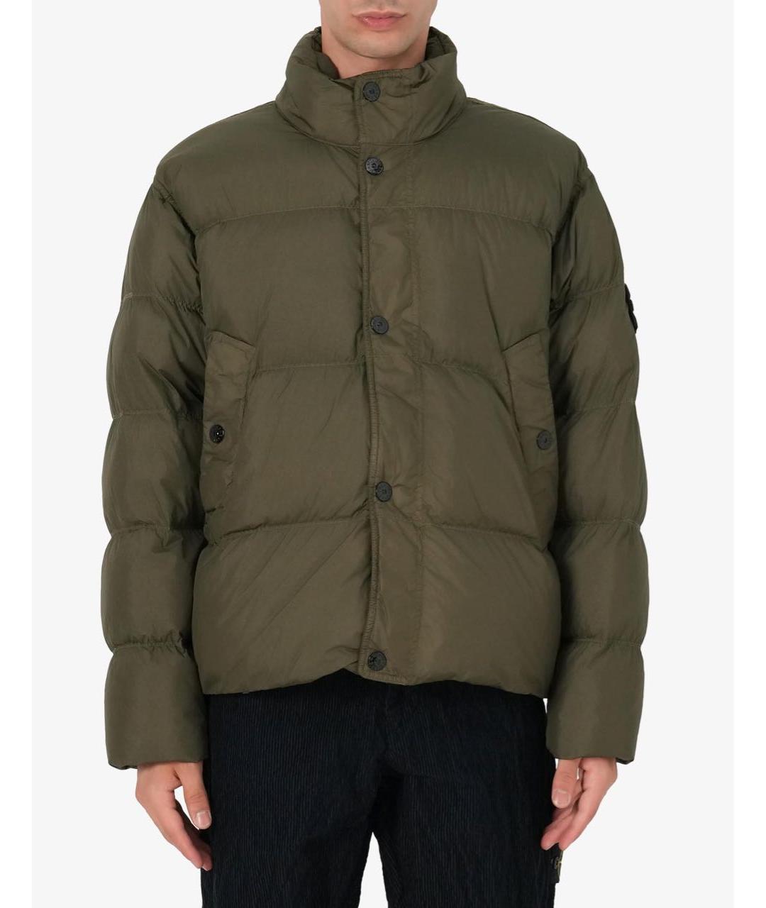 STONE ISLAND Хаки полиэстеровый пуховик, фото 2