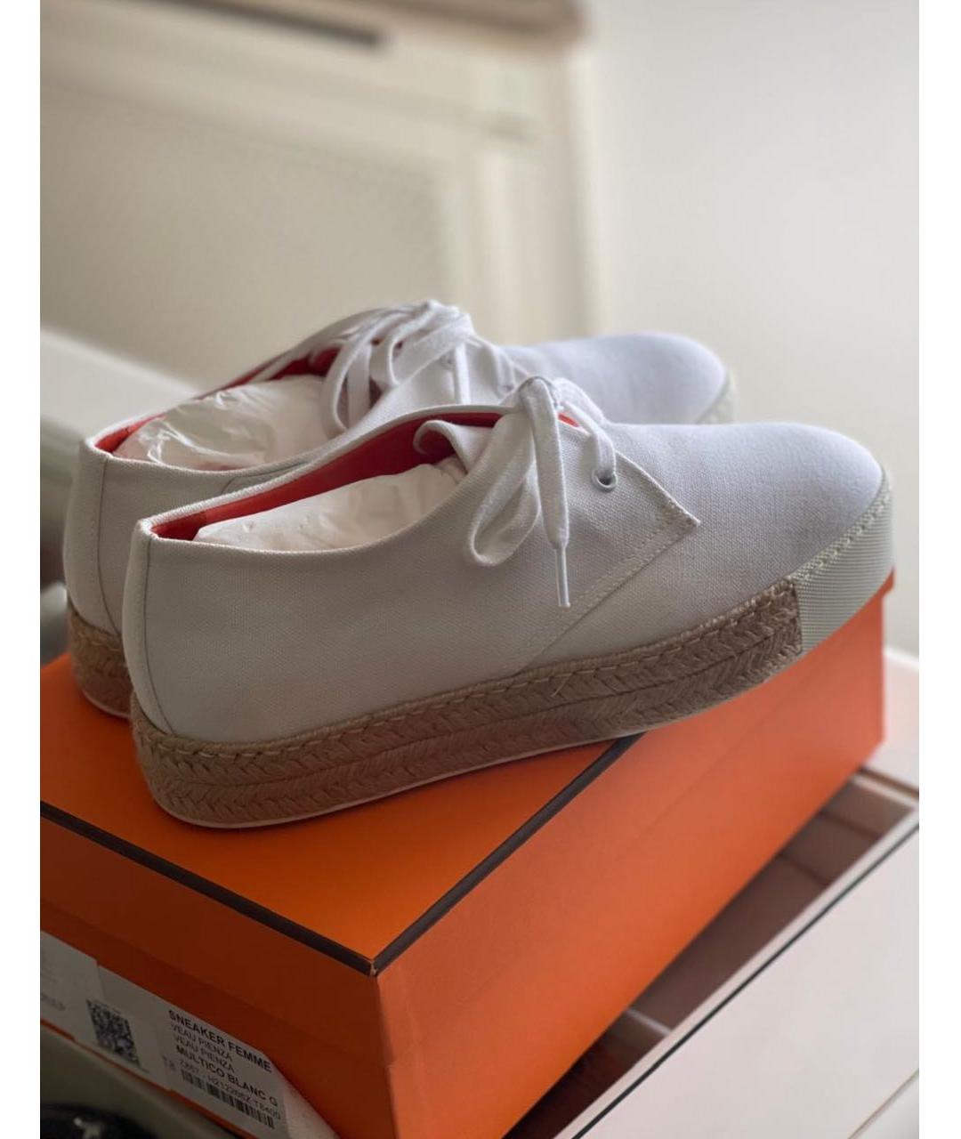 HERMES Белые текстильные ботинки, фото 3