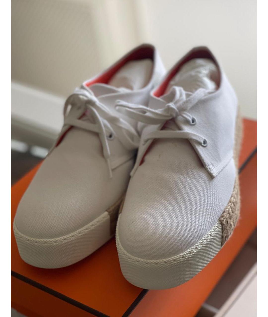 HERMES Белые текстильные ботинки, фото 2